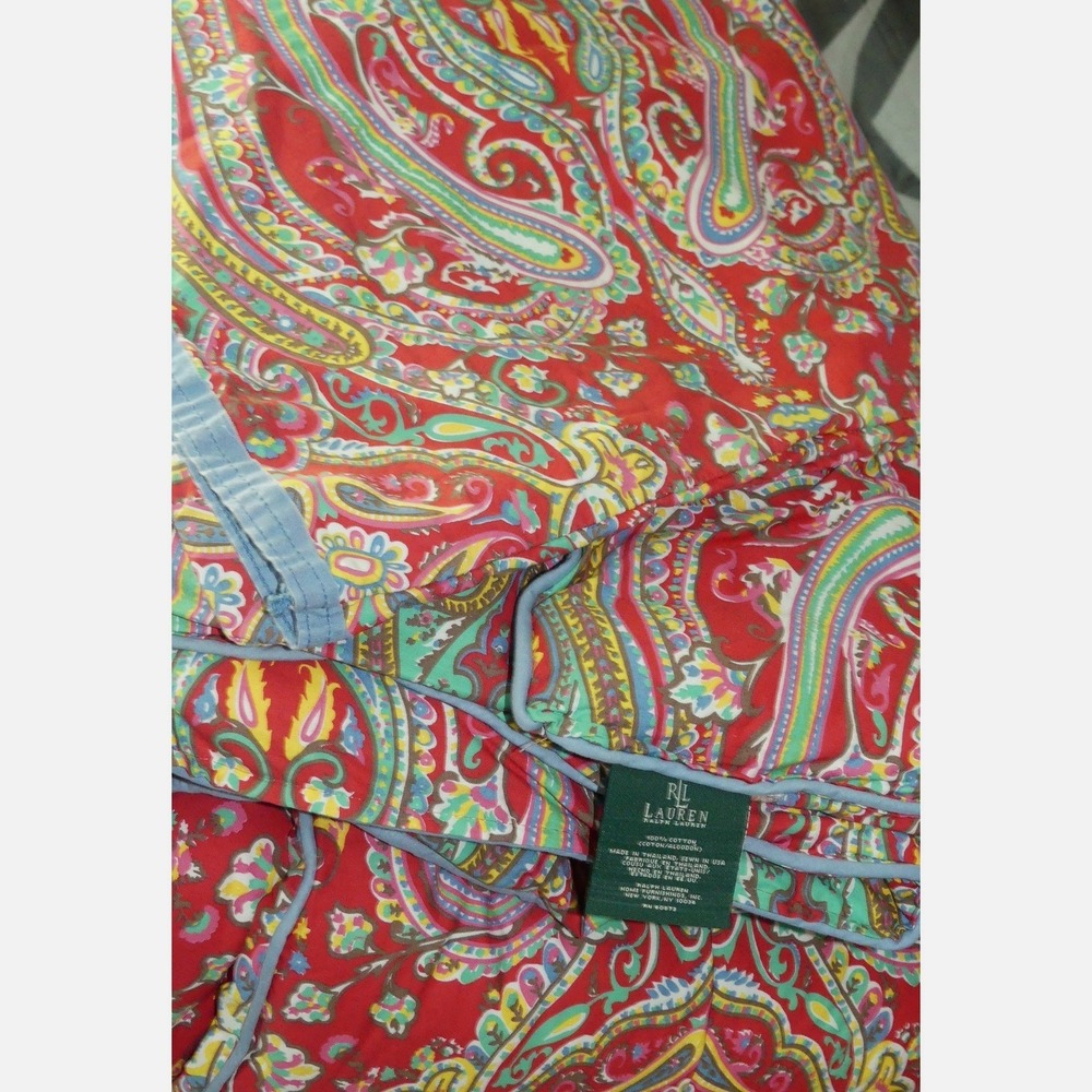 Vtg Lauren Ralph Lauren Beachside Paisley Preppy Twin Comforter + Pillowcase